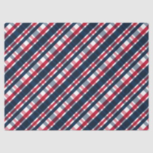 Washington Sports Fan Blue White Red Plaid Tissue Paper