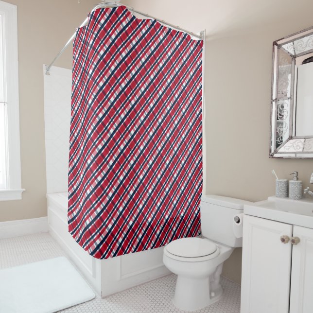 Washington Sports Fan Red White Blue Plaid (In Situ)