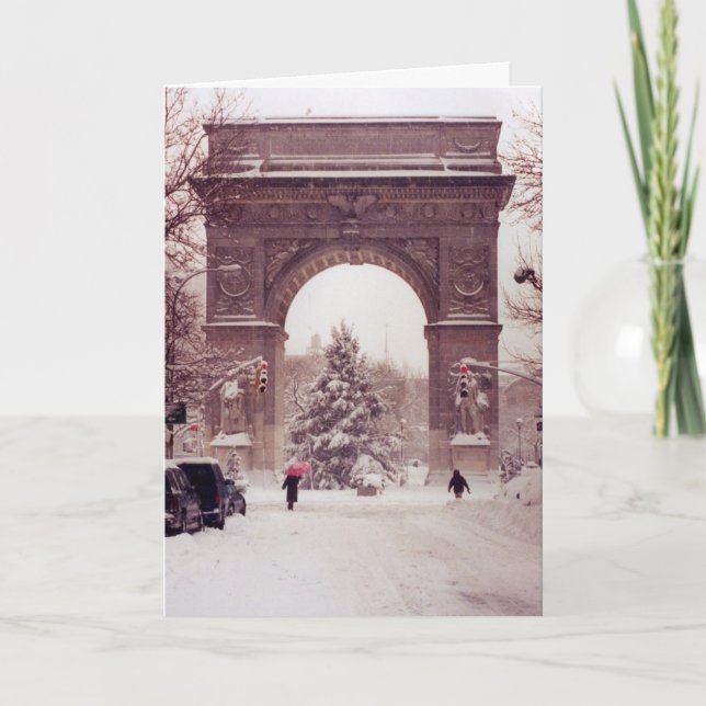 washington square park tree happy holidays holiday card (Front)