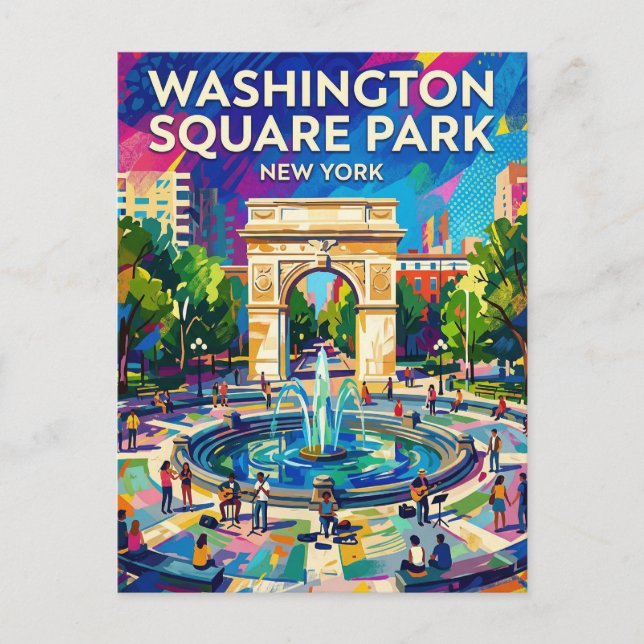 Washington Square Park USA Postcard (Front)