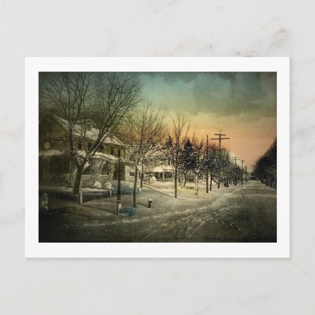 Washington St., Winter, Cape May, NJ Vintage Postcard (Front)