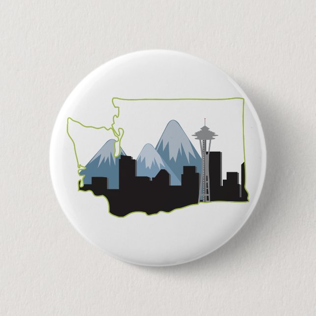 Washington State 2 Inch Round Button (Front)