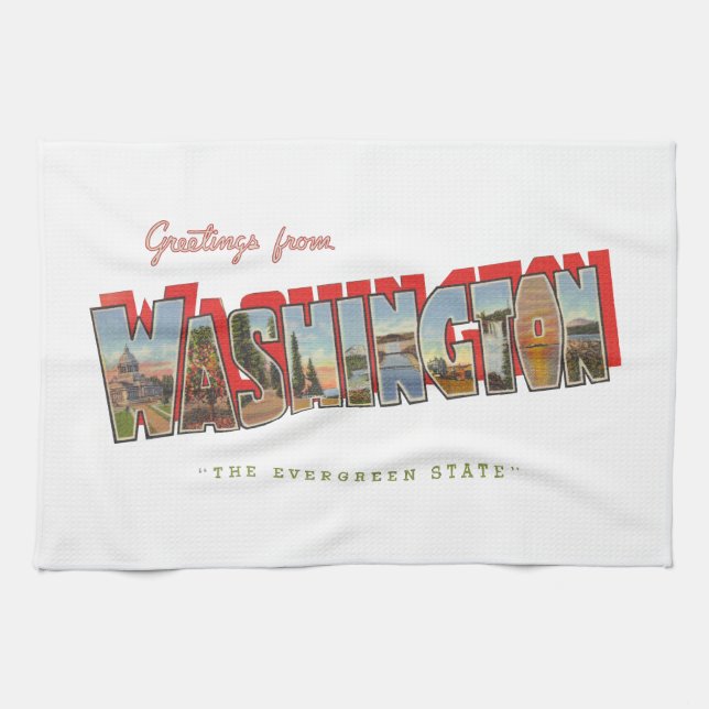 Washington State (5) Kitchen Towel (Horizontal)