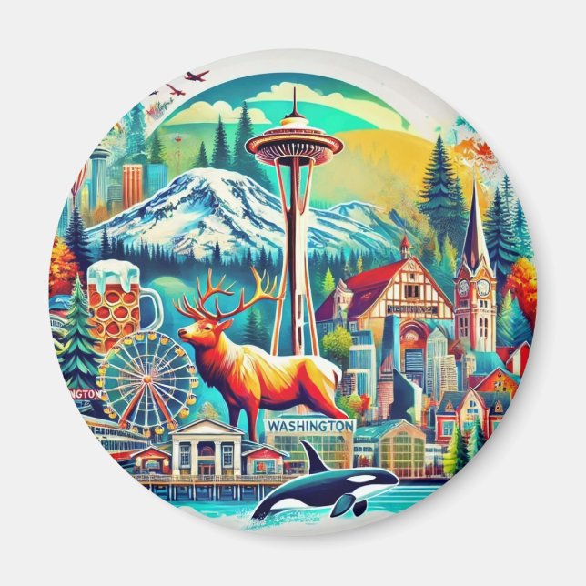 Washington State Adventure Magnet (Devant)
