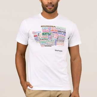 Washington State City Map T-Shirt