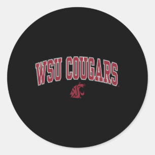 Washington State Cougars Arch Over Black Classic Round Sticker