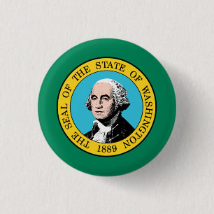 Washington State Flag 1 Inch Round Button