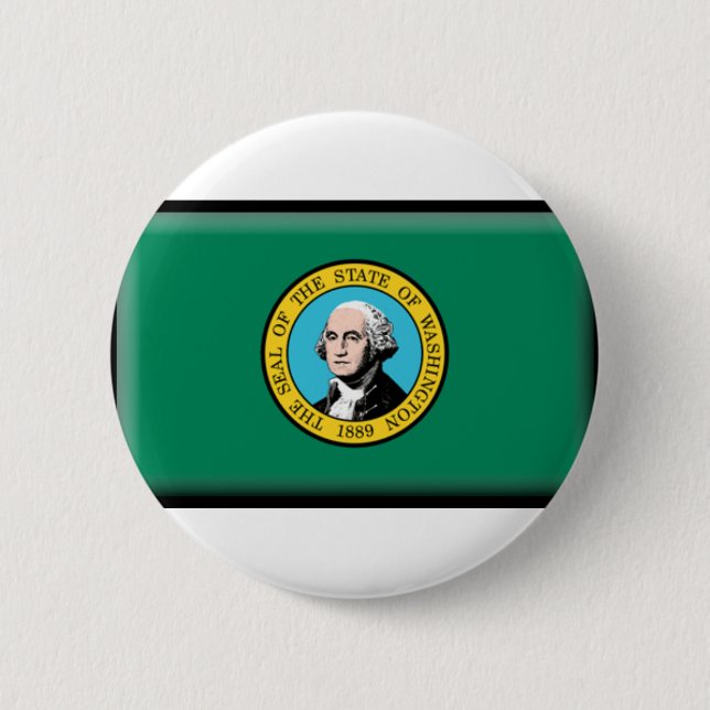 Washington State Flag 2 Inch Round Button (Front)