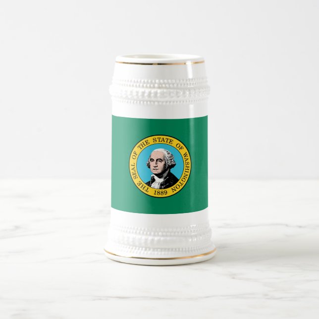 Washington State Flag Beer Stein (Center)