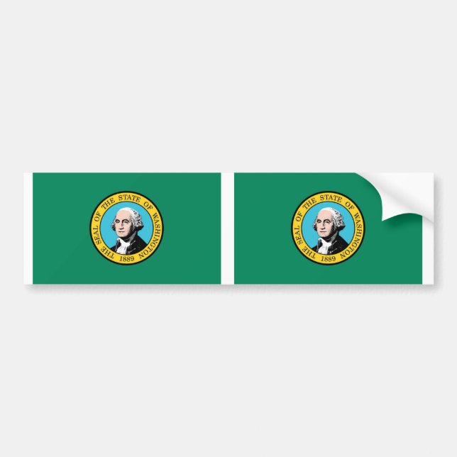 Washington State Flag Bumper Sticker (Front)