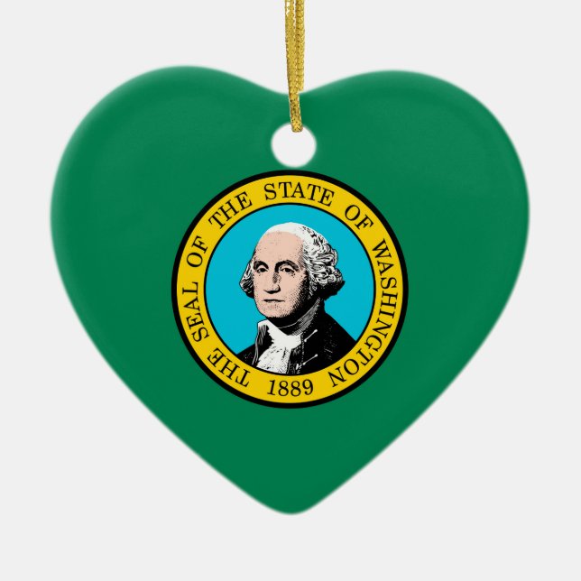 Washington State Flag Design Ceramic Ornament (Front)