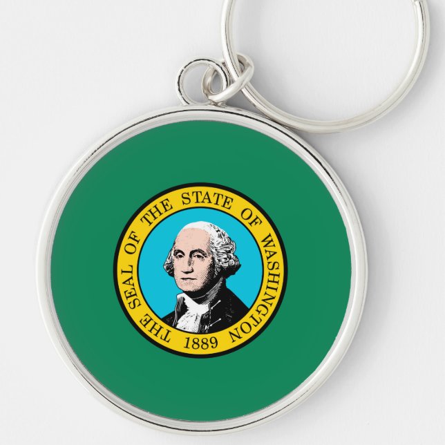 Washington State Flag Design Keychain (Front)