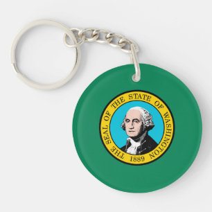 Washington State Flag Design Keychain