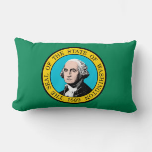 Washington State Flag Design Lumbar Pillow