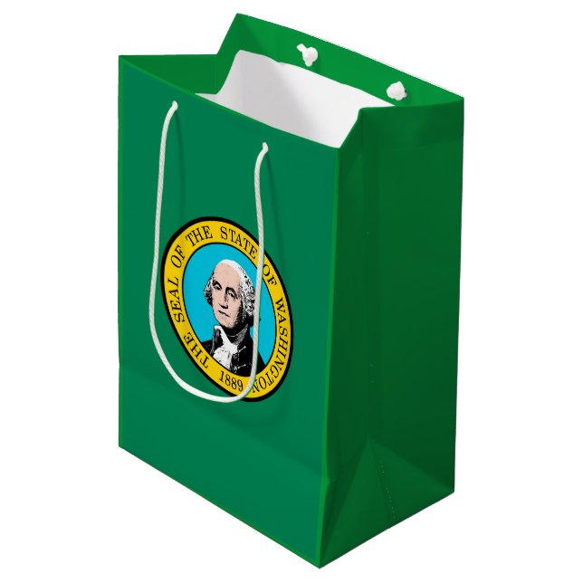 Washington State Flag Design Medium Gift Bag (Front Angled)