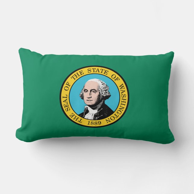Washington State Flag Lumbar Pillow (Front)