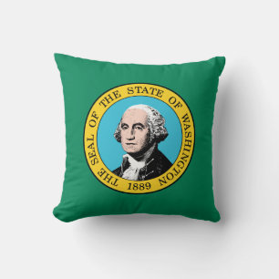 Washington State Flag Throw Pillow