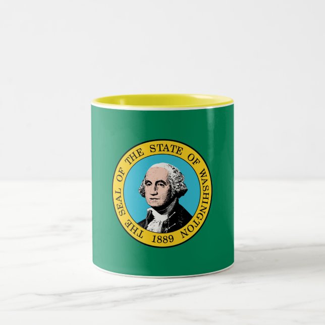 Washington State Flag Two-Tone Coffee Mug (Center)