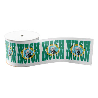Washington state flag typography design grosgrain ribbon