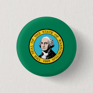 Washington State Flag USA 1 Inch Round Button