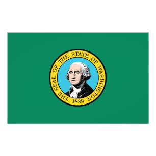 Washington State Flag USA Photo Print