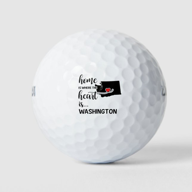 Washington State home is where the heart is Golf Balls (Front)