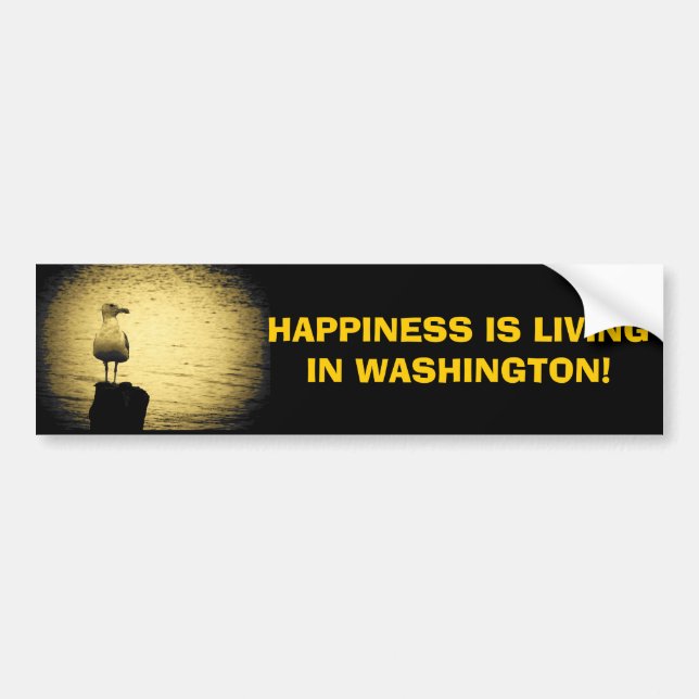 Washington State Living Happiness Meme Bumper Sticker (Front)