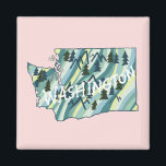 Washington State Map Illustration Magnet<br><div class="desc">Check out this awesome magnet with a map of Washington State. Add your own text. Check out my shop for butterflies,  birds,  RVs,  camping,  hiking,  flowers and lots more!</div>