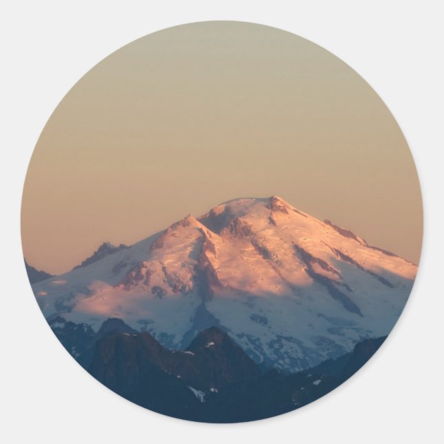 Washington State, North Cascades. Mount Baker Classic Round Sticker (Front)