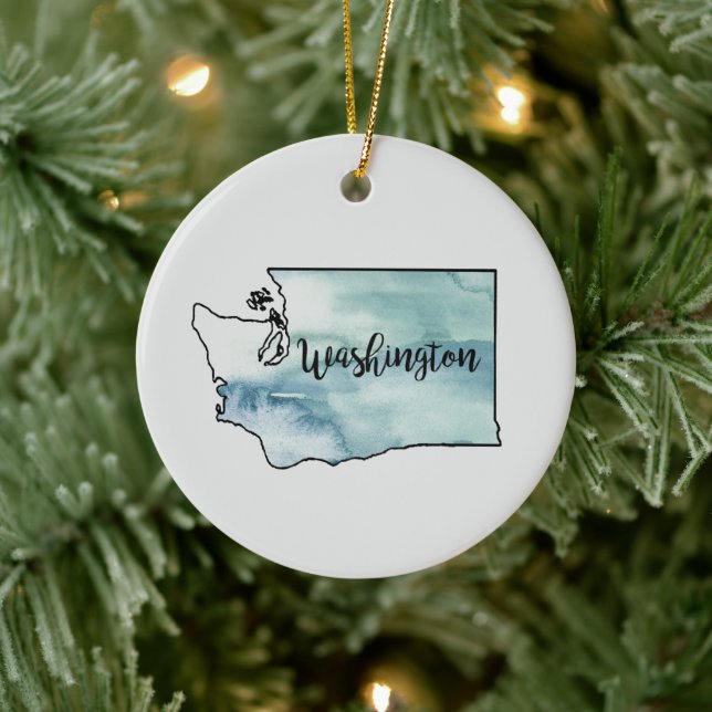 Washington State Painting Illustration Ornament (Tree)
