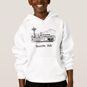 Washington State Seattle Ferry Line Art