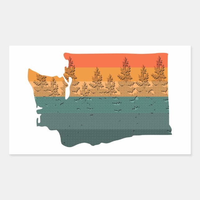 Washington State Tree Silhouette Sticker (Front)