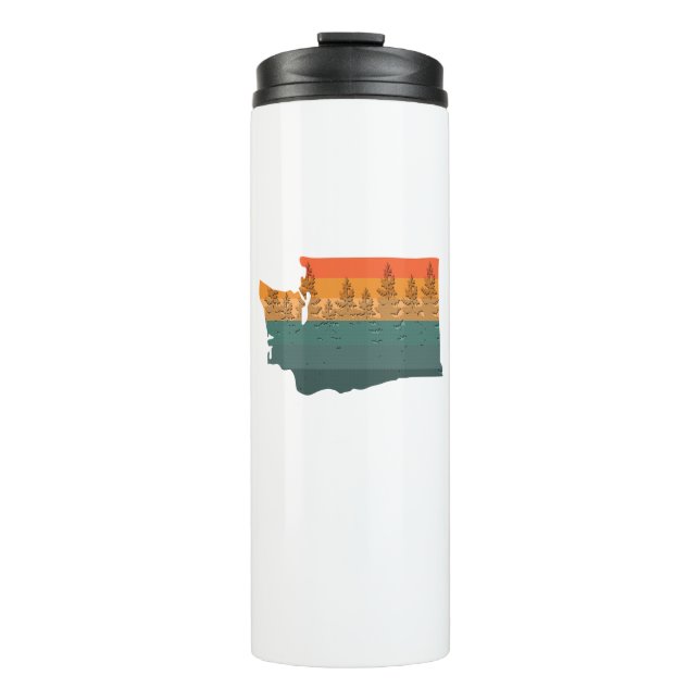 Washington State Tree Silhouette Thermal Tumbler (Front)