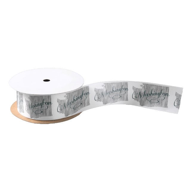 Washington State Typography Satin Ribbon (Spool)