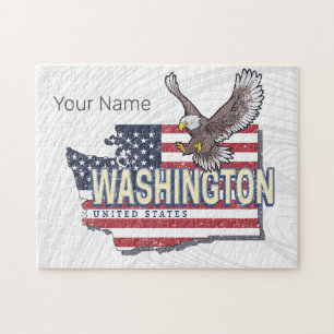 Washington State United States Map USA Souvenir Jigsaw Puzzle