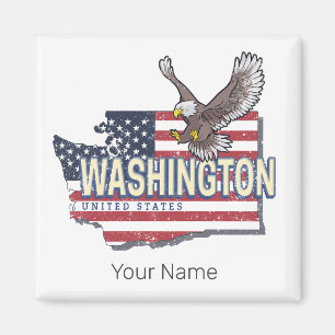 Washington State United States Map USA Souvenir Magnet