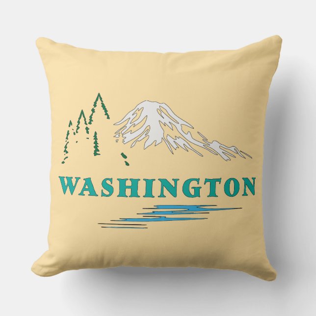 Washington State United States of America Throw Pillow (Front)