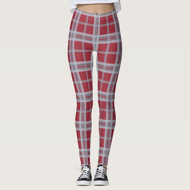 Washington State University Cougar Tartan Leggings (Front)