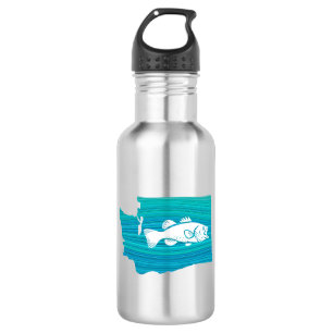 Washington State Wave Fishing 532 Ml Water Bottle