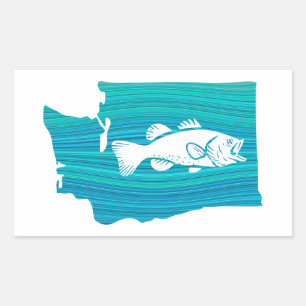 Washington State Wave Fishing Sticker