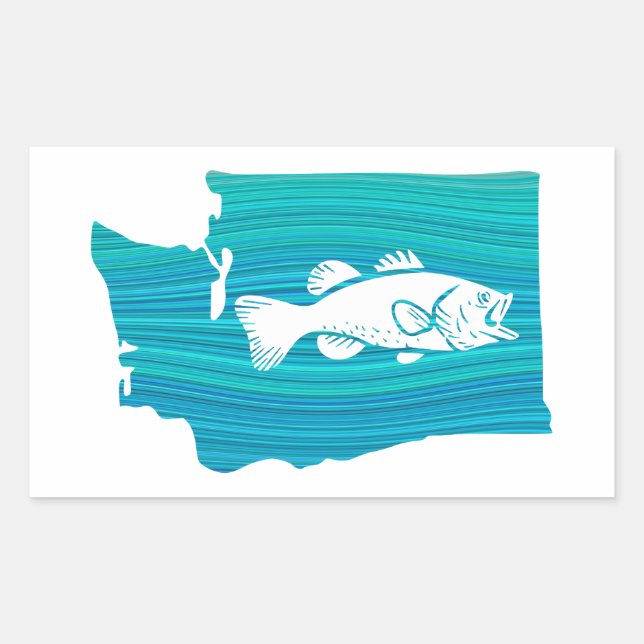 Washington State Wave Fishing Sticker (Front)
