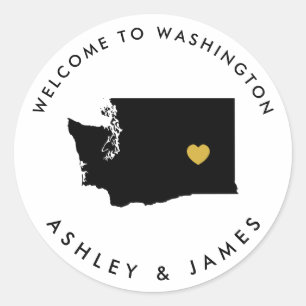 Washington State Wedding Welcome Sticker Tag,