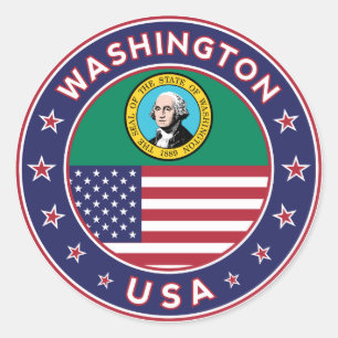 Washington sticker, phone case, tote bag classic round sticker