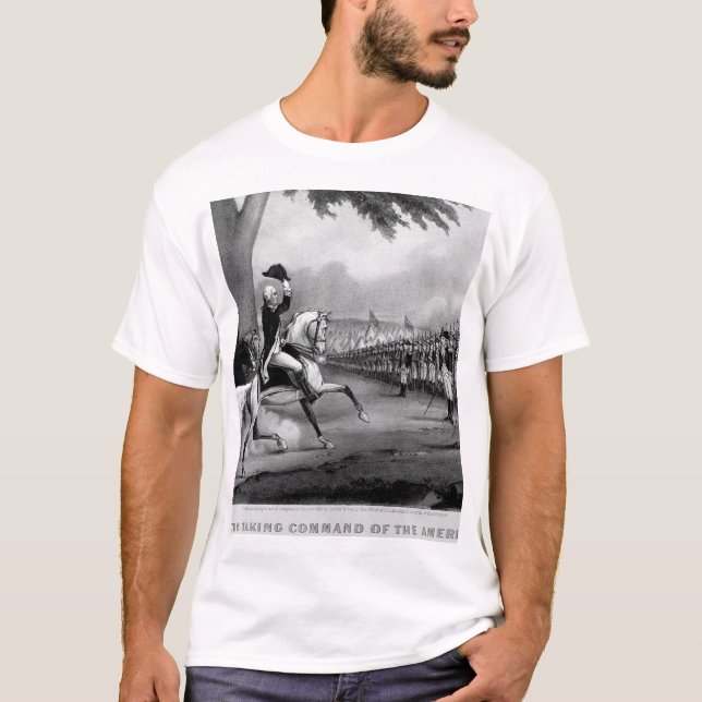 Washington Taking Command of_War Image T-Shirt (Front)