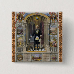 Washington The Mason II 2 Inch Square Button