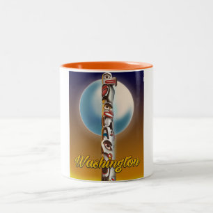 Washington Totem Pole Two-Tone Coffee Mug