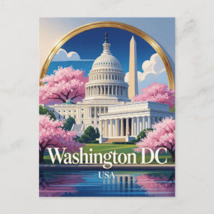 Washington USA Capitol And Monument Travel Postcard