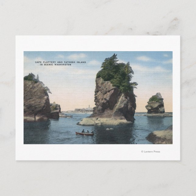 Washington - View of Cape Flattery & Tatoosh Postcard (Front)