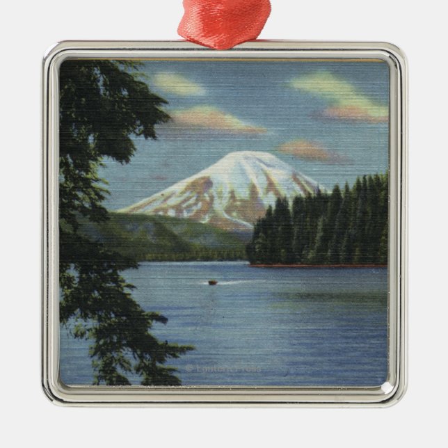 Washington - View of Mt. St. Metal Ornament (Front)