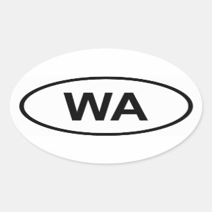 Washington "WA" Oval Sticker